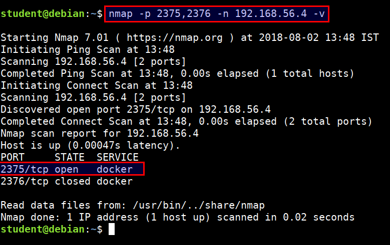 nmap scan for port 2375