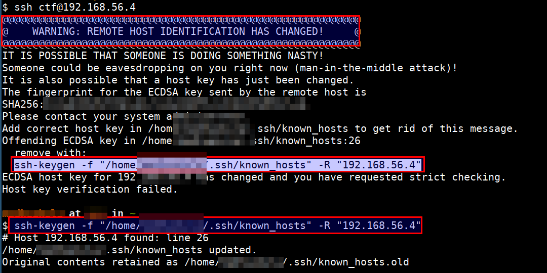 ssh host key error