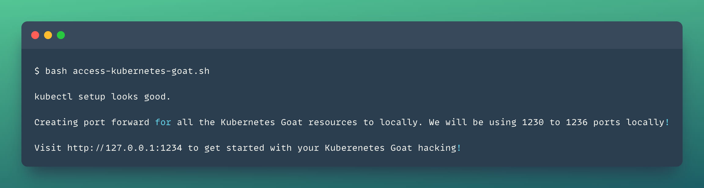 Access kubernetes goat resources